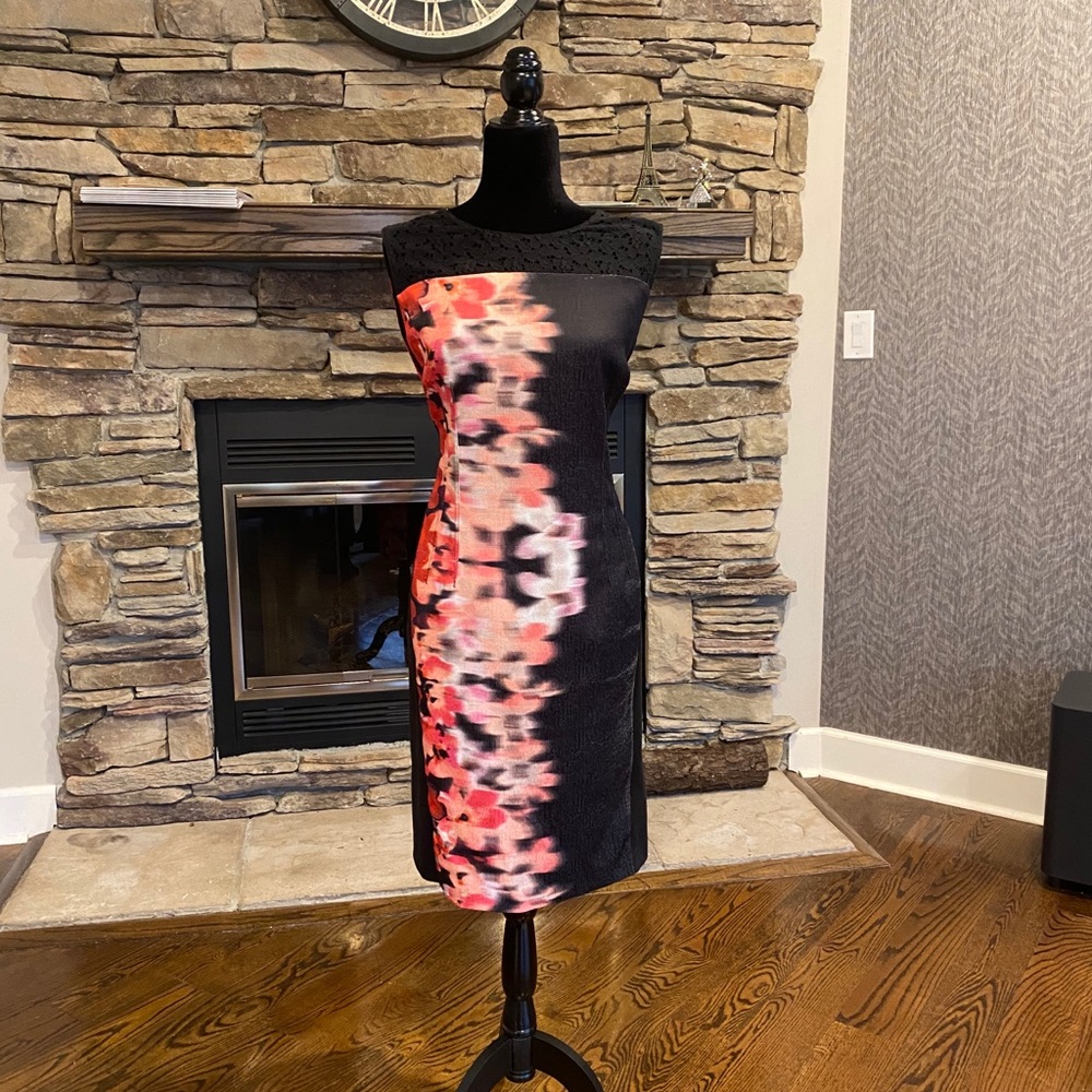 T Tahari Floral Lace Top Sheath Dress Size 16